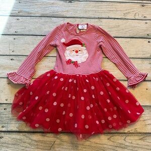 Counting Daisies Santa Clause long sleeve polka dot tutu tunic/ dress. 6